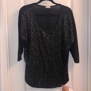 Black Top with black sequins
